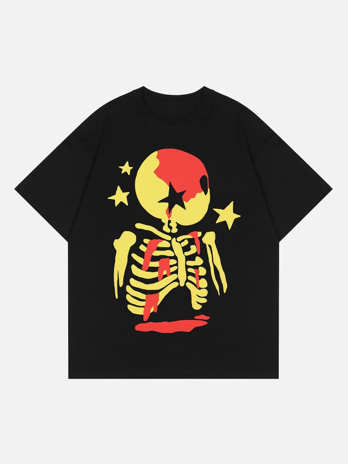 Cartoon Skeleton Graphic Tee Streetwear Brand Techwear Combat Tactical YUGEN THEORY