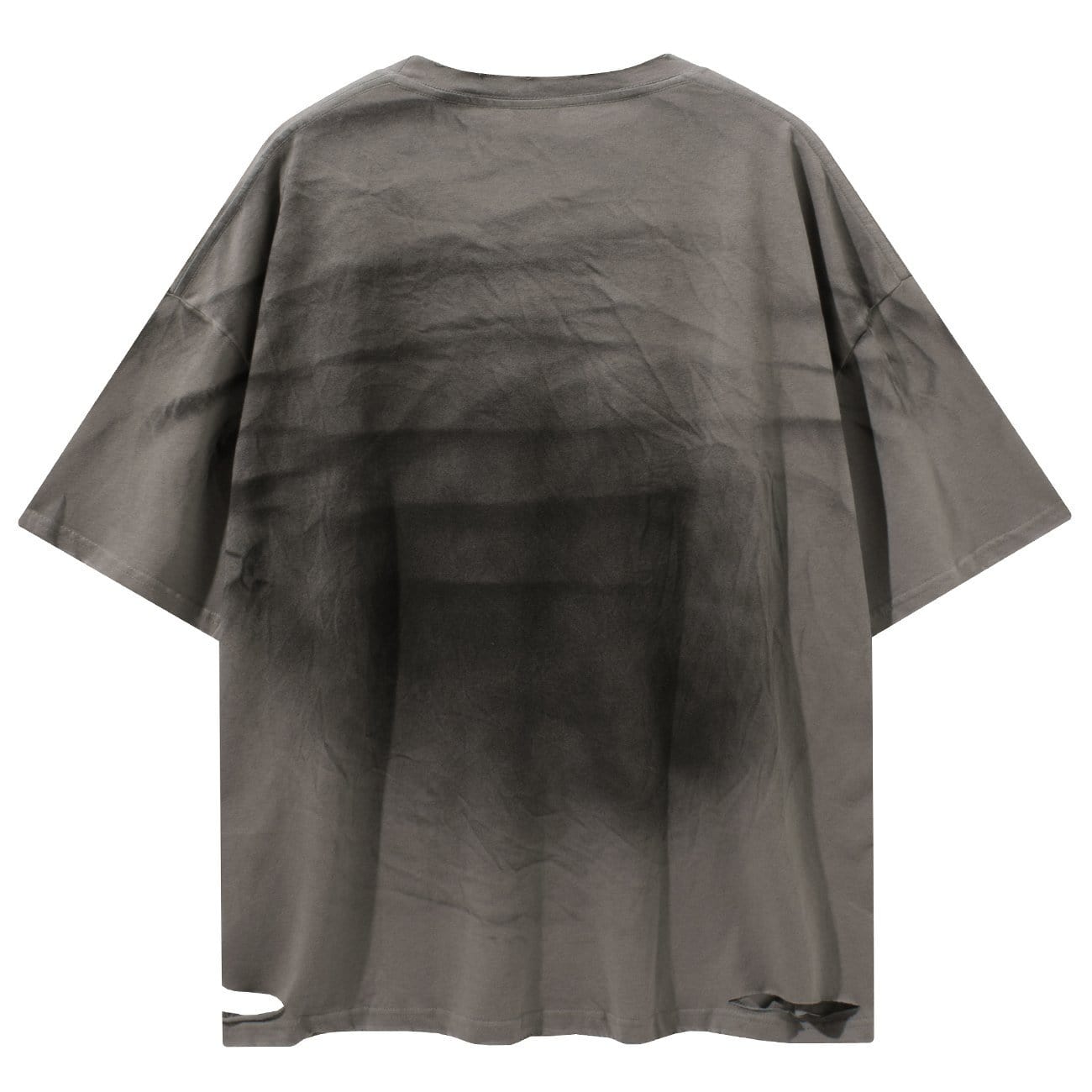 Dark Spray Paint Ripped Hole Cotton Tee Streetwear Brand Techwear Combat Tactical YUGEN THEORY