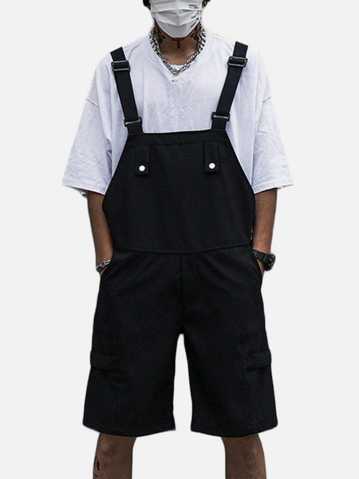 Functional Dark Solid Color Cotton overalls Streetwear Brand Techwear Combat Tactical YUGEN THEORY