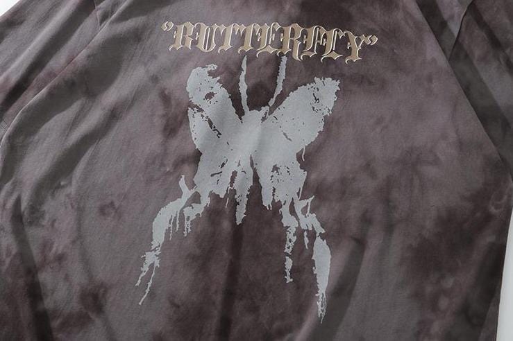 Gothic Butterfly Tie-Dye T-Shirt Streetwear Brand Techwear Combat Tactical YUGEN THEORY