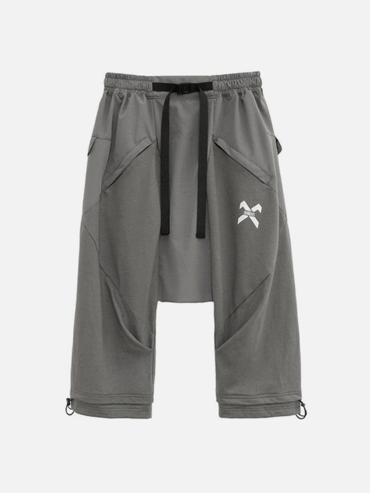 Multi Pockets Drawstring Calf Pants Streetwear Brand Techwear Combat Tactical YUGEN THEORY