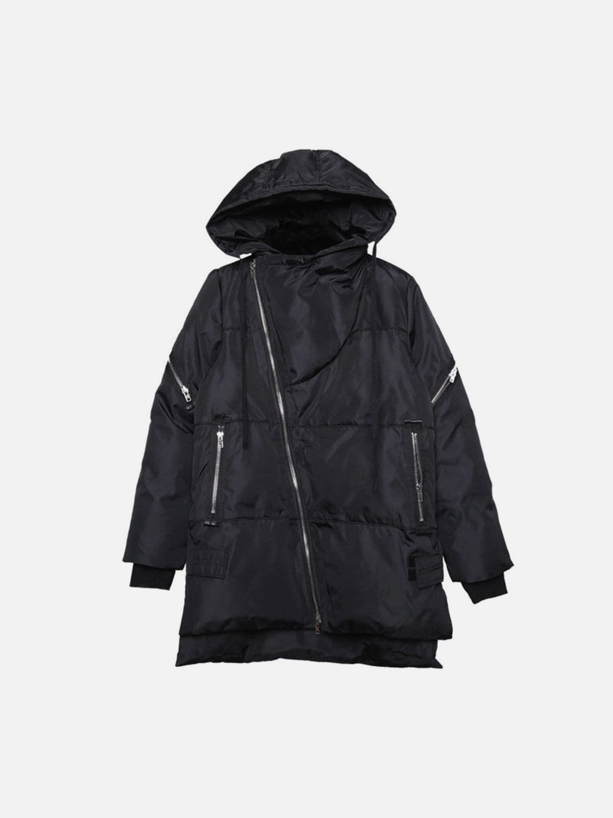 Personalized Diagonal Zipper Winter Coat Streetwear Brand Techwear Combat Tactical YUGEN THEORY