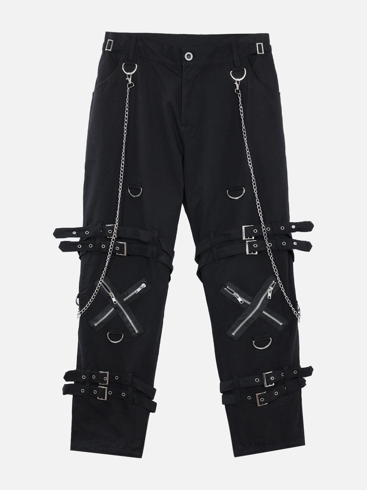 Punk Metal Buckle Chain Pants Streetwear Brand Techwear Combat Tactical YUGEN THEORY